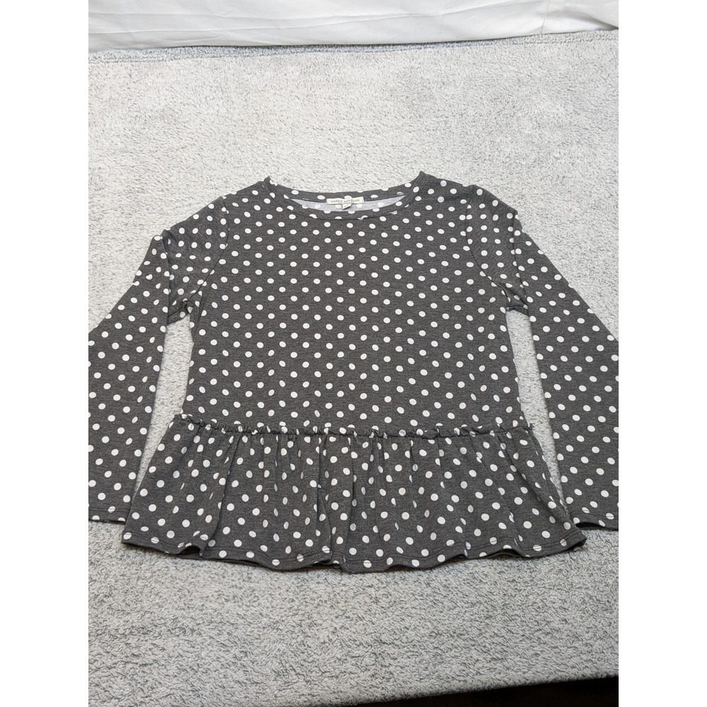 Green Envelope Los Angeles Gray‎ Top White Polka Dots Large Boho Fairycore Y2K